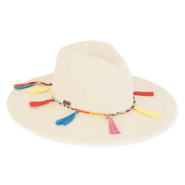 Sun 'n' Sand - Safari Hat -  Multi Coloured Tassel Trim
