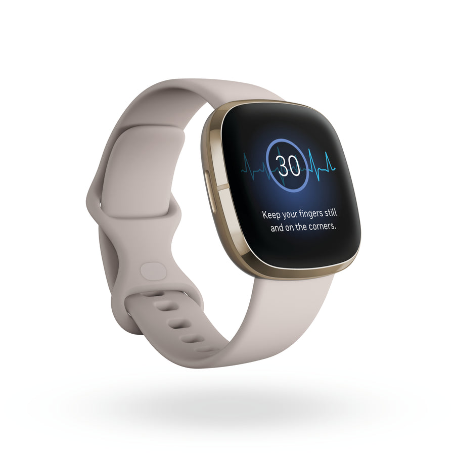 FITBIT Sense - Lunar White/Soft Gold Stainless Steel