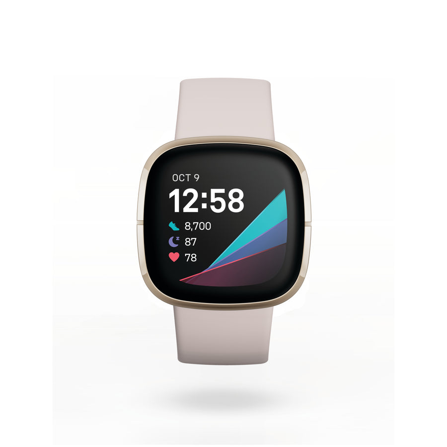 FITBIT Sense - Lunar White/Soft Gold Stainless Steel