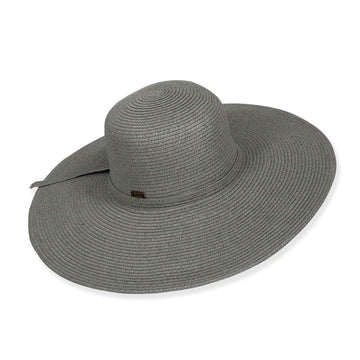 Sun 'n' Sand - Floppy Wide Brim Hat - Grey