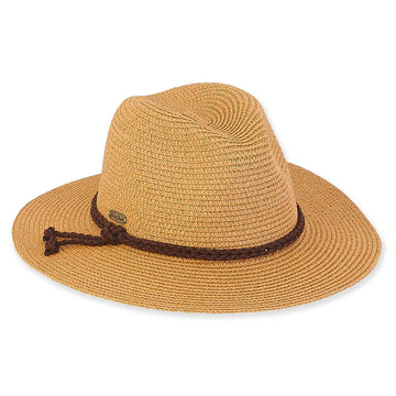 Sun 'n' Sand - Safari Hat - Faux Suede Braided Trim - Tan
