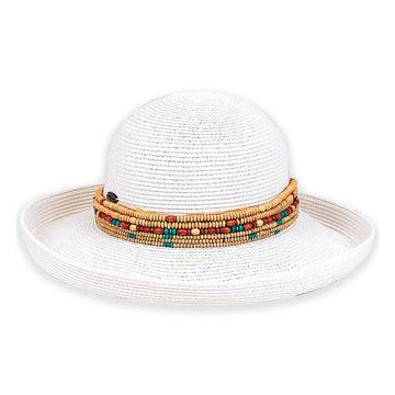 Sun 'n' Sand - Upbrim Multi Bead Hat - White