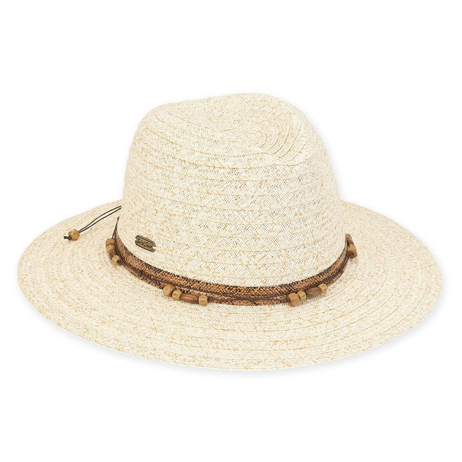 Sun 'n' Sand - Safari Hat -  Snake Print / Bead Trim