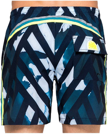 SUNDEK - Elasticated Mid Length Swim Shorts - Geo Print