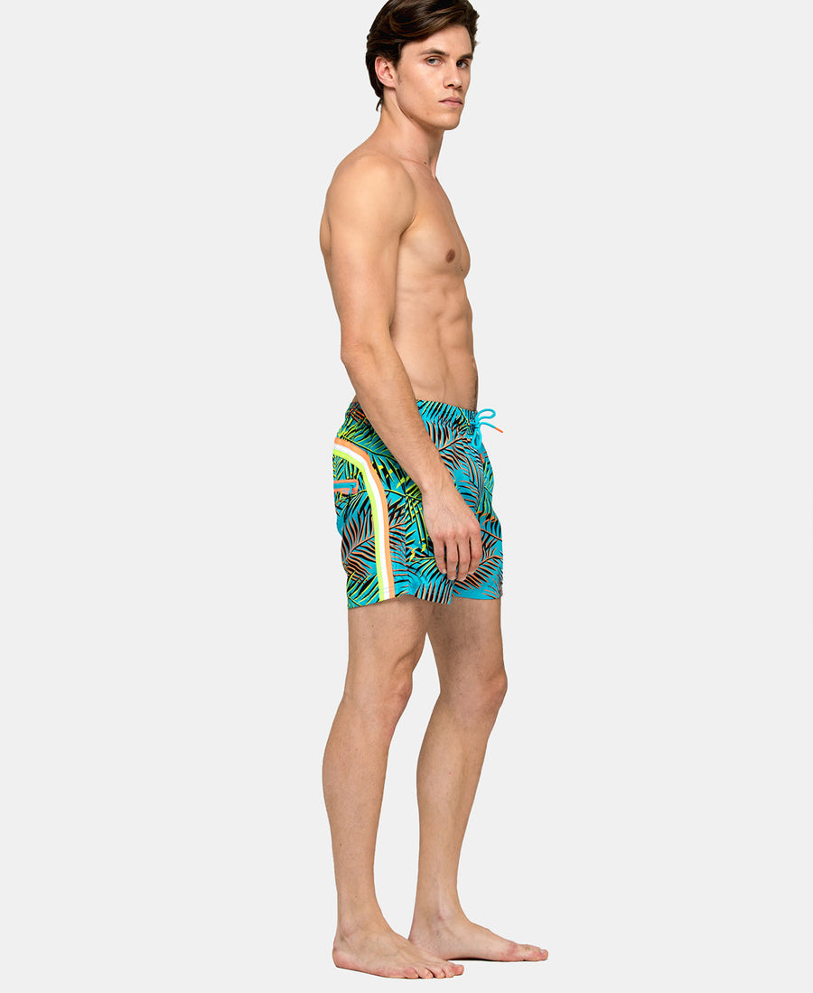 SUNDEK - Elasticated Swim Shorts - Leaves Print