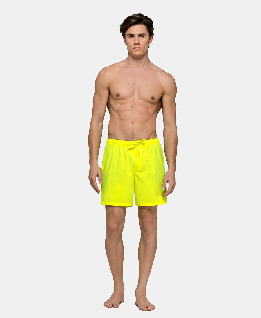 SUNDEK - Elasticated Mid Length Swim Shorts - Bright Yellow