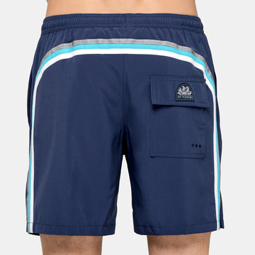 SUNDEK - Elasticated Mid Length Swim Shorts - Navy