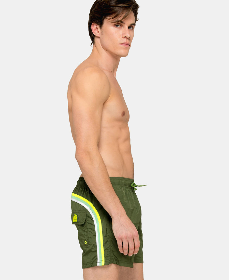 SUNDEK - Elasticated Swim Shorts - Olive