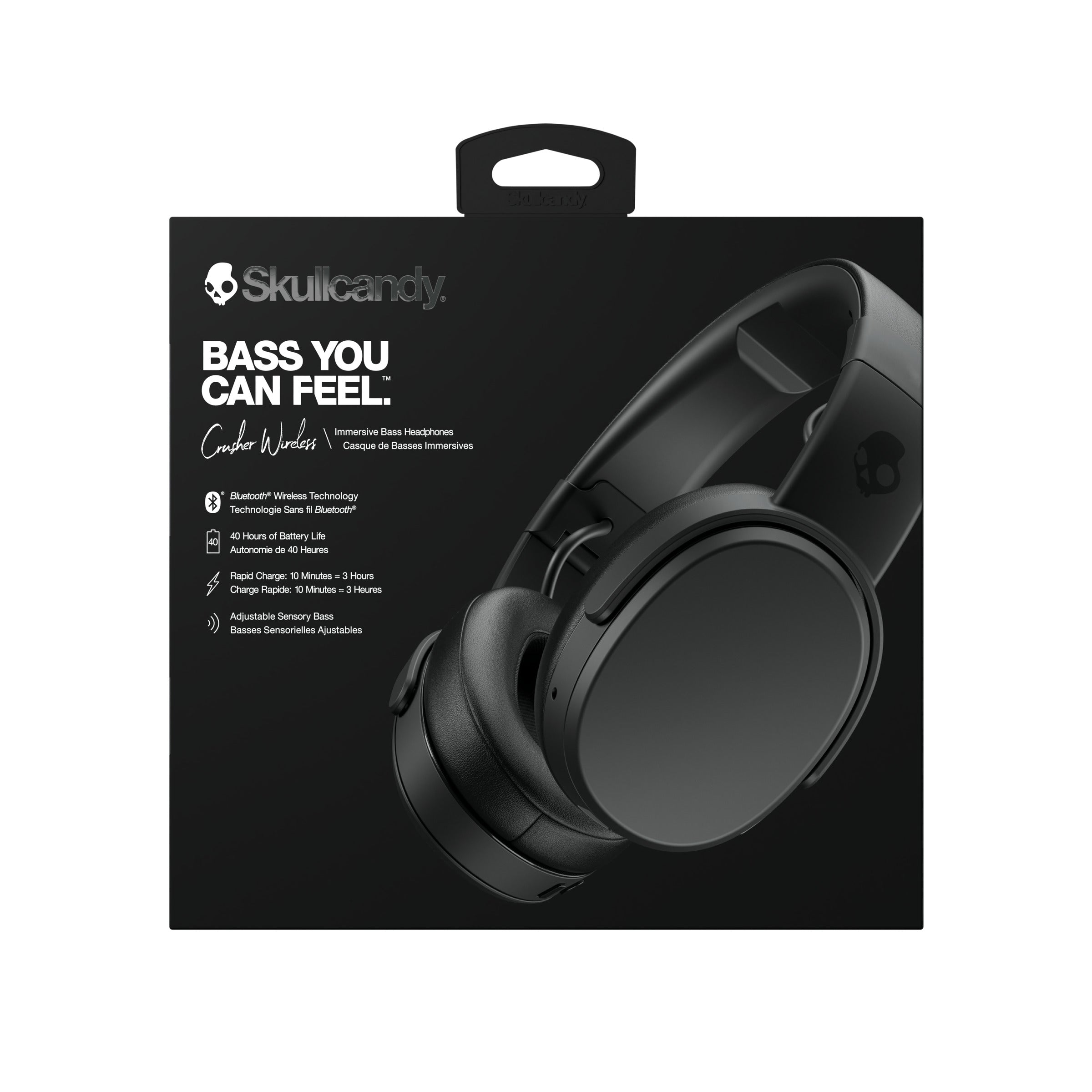Skullcandy CRUSHER Wireless Over Ear Headphones Black Coral Black Skulls and Butterflies
