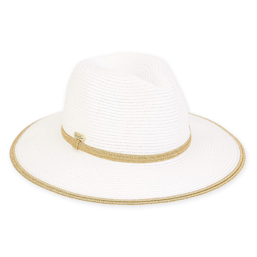 Sun 'n' Sand - Pinched Wide Brim - Gold Trim