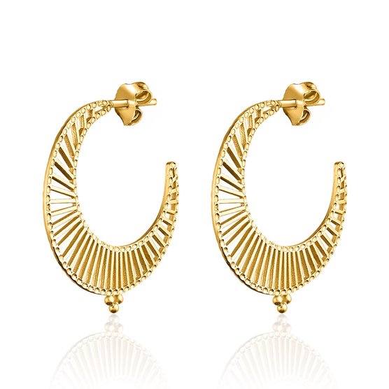 Agatha Paris - Radiant crescent moon gold hoops