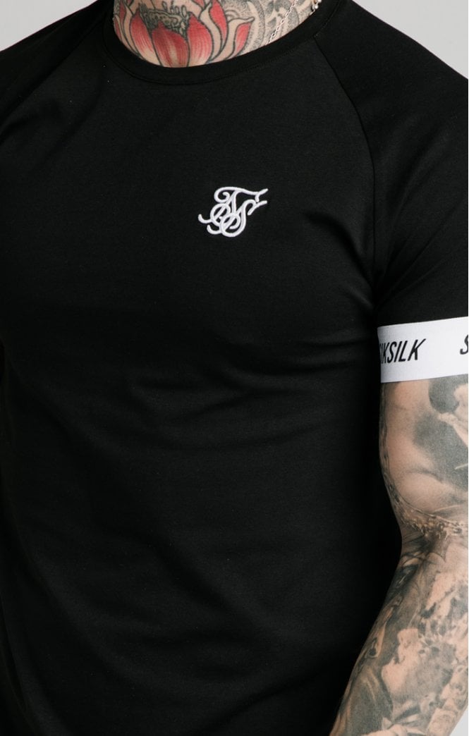 SikSilk Short Sleeve Raglan Tech Tee - Black