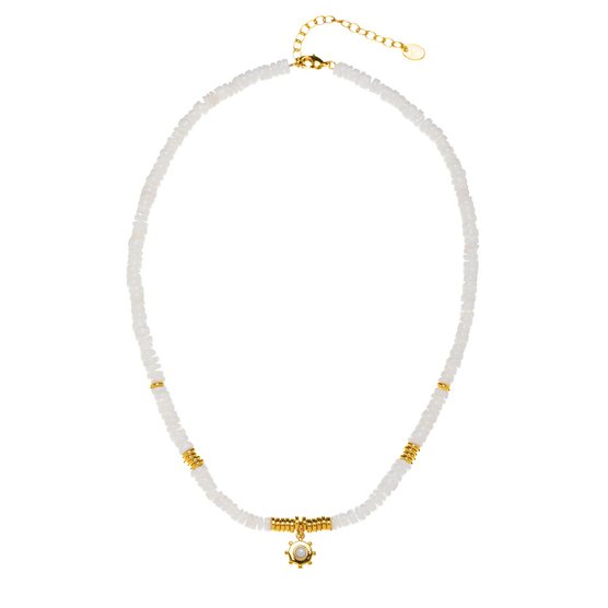 Agatha Paris - Short Necklace /White and Gold motif