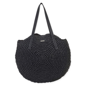 Sun 'n' Sand - Round Shoulder Tote - Black