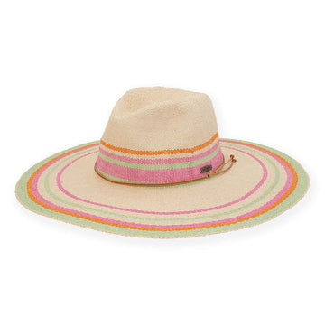 Sun 'n' Sand  - Caribbean Joe - Wide Brim - Natural & Stripes